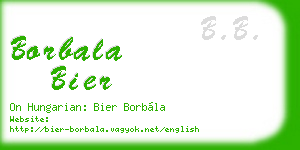 borbala bier business card